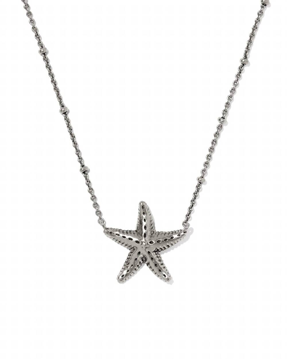 NEW KENDRA SCOTT women's parker starfish metal short pendant necklace in silver